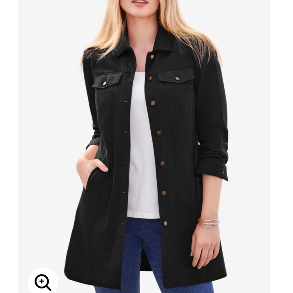 Jessica‎ london long denim jacket in black